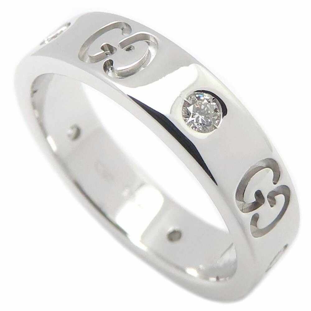 GUCCI 18k Silver Diamond Ring
